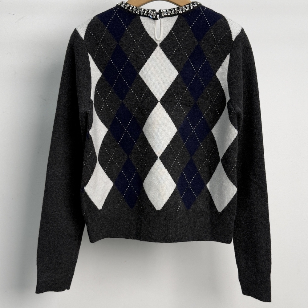 Self-Portrait Argyle-Pattern Sweater - image 6